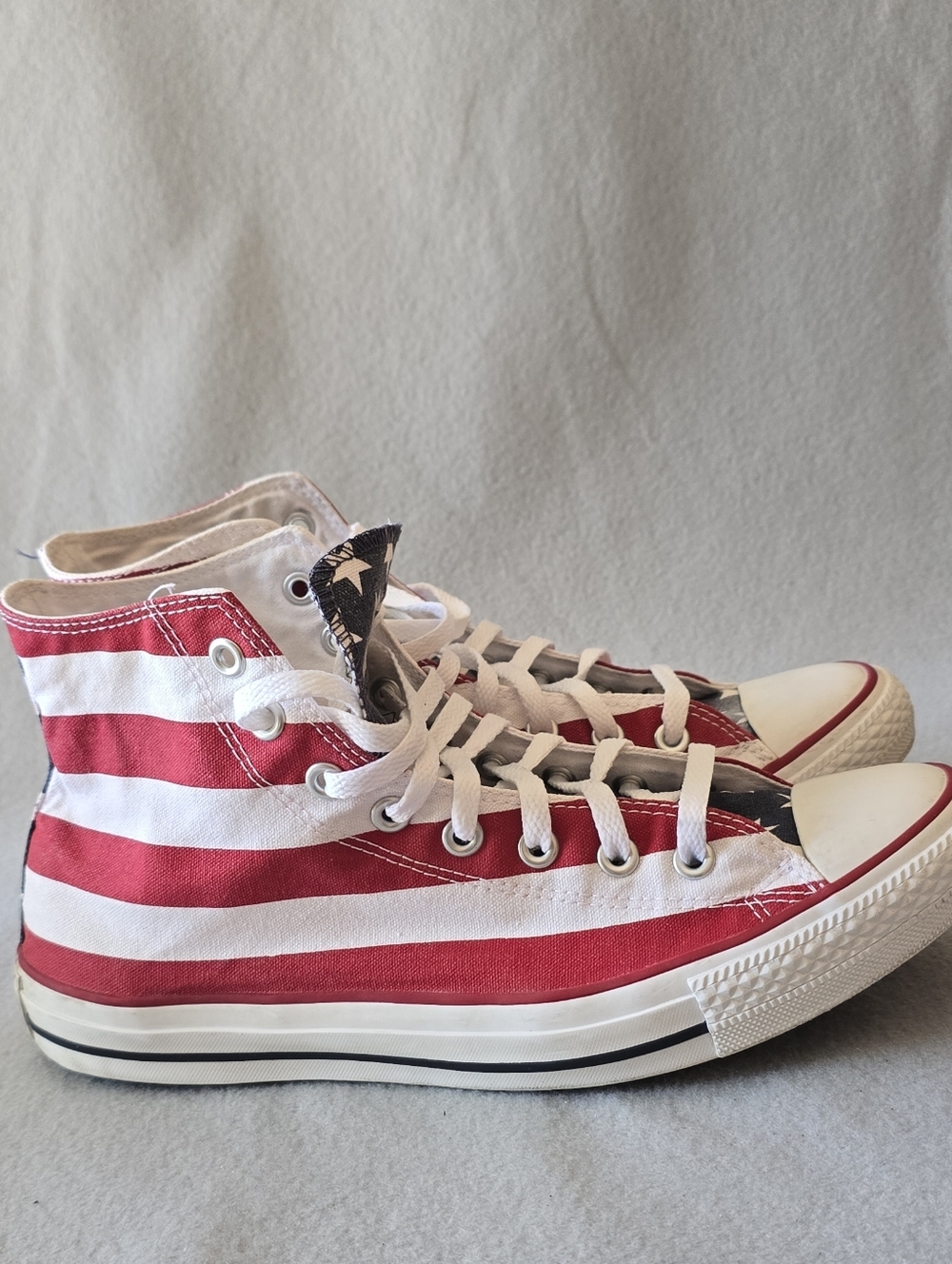 Converse Unisex M10 W 12 High-Top Sneakers in Red, White & Blue Stars USA - Picture 5 of 13
